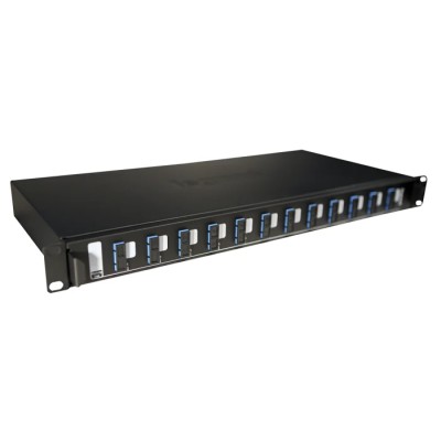 Legrand 12 Port SC Duplex Fibre Optic Patch Panel 24 Ports Populated Sliding Panel 1U 220 mm 0 321 64