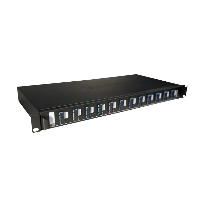 Legrand 12 Port SC Duplex Fibre Optic Patch Panel 24 Ports Populated Sliding Panel 1U 220 mm 0 321 64