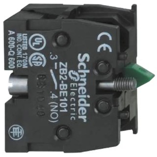 Schneider Electric ZB2 Series Contact Block 600V 10A Screw Terminal 1 NO ZB2BE101