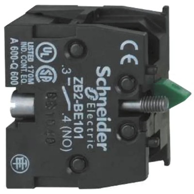 Schneider Electric ZB2 Series Contact Block 600V 10A Screw Terminal 1 NO ZB2BE101