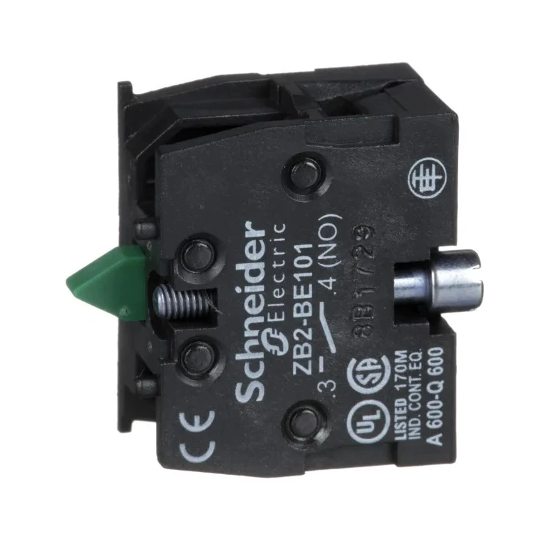 Schneider Electric ZB2 Series Contact Block 600V 10A Screw Terminal 1 NO ZB2BE101