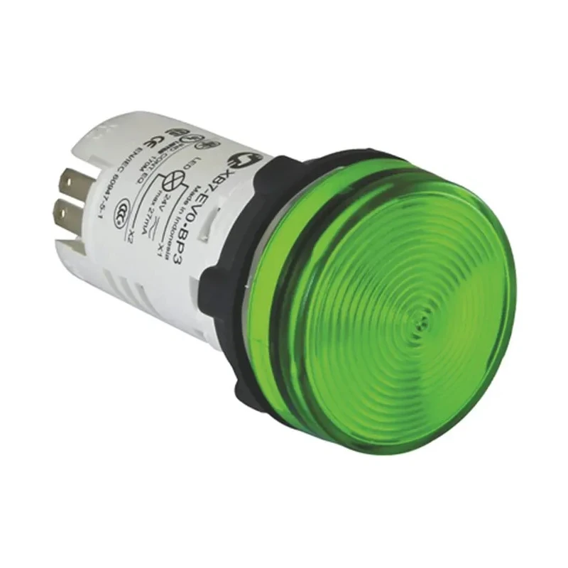 Schneider Electric Panel Mount Green LED Pilot Light Harmony XB7 22 mm Cutout IP65 IP20 Round XB7EV03MP3