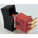 C & K SPDT Panel Mount On-Off-On Rocker Switch with Nylon Housing ET03J6ABE2