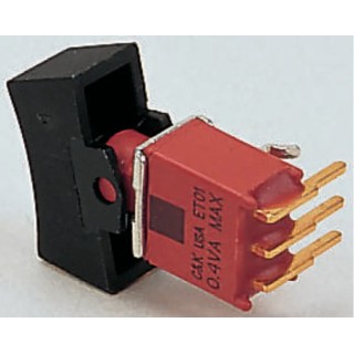 C & K SPDT Panel Mount On-Off-On Rocker Switch with Nylon Housing ET03J6ABE2