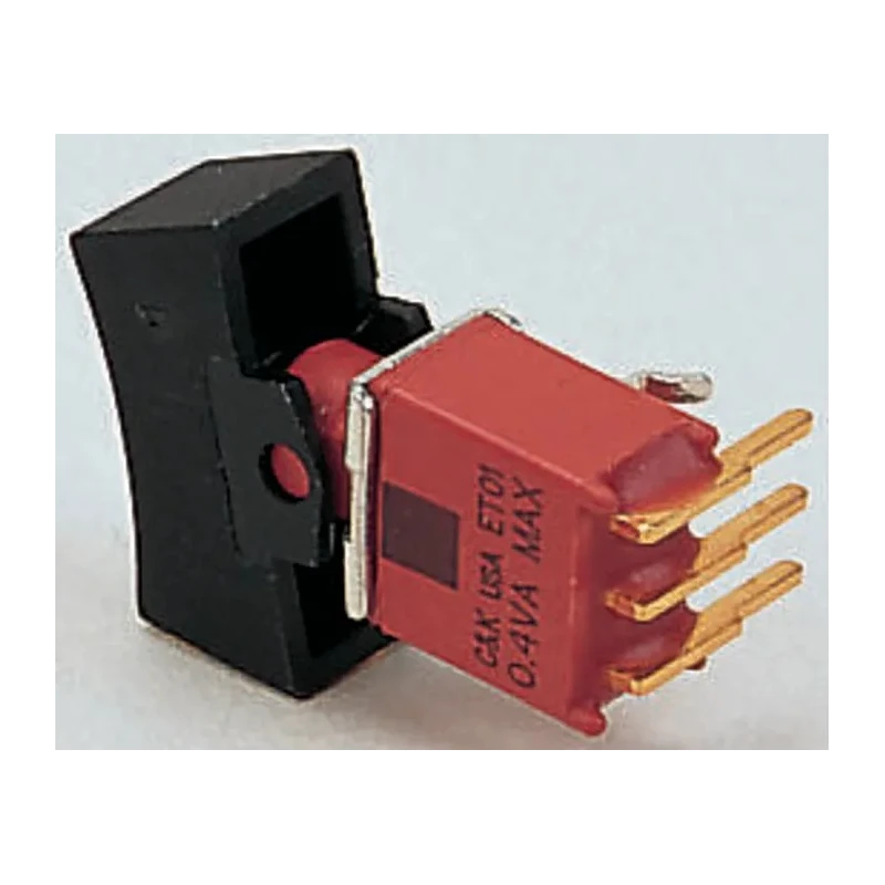 C & K SPDT Panel Mount On-Off-On Rocker Switch with Nylon Housing ET03J6ABE2