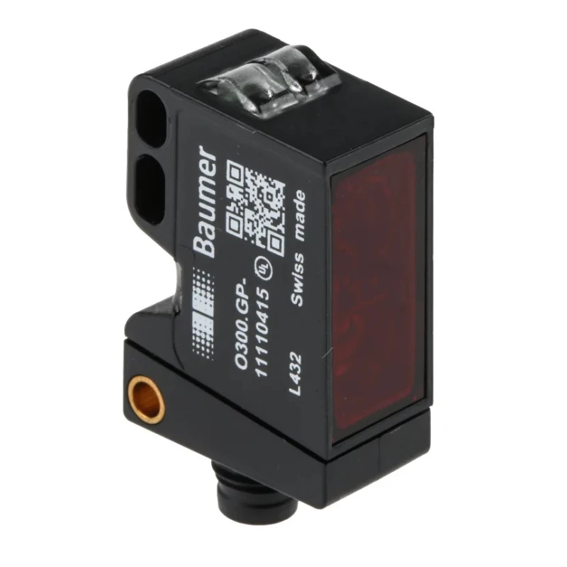Baumer Diffuse Photoelectric Sensor Block Sensor 30 mm to 200 mm Push Pull Output IP67 O300.GP-GW1B.72N