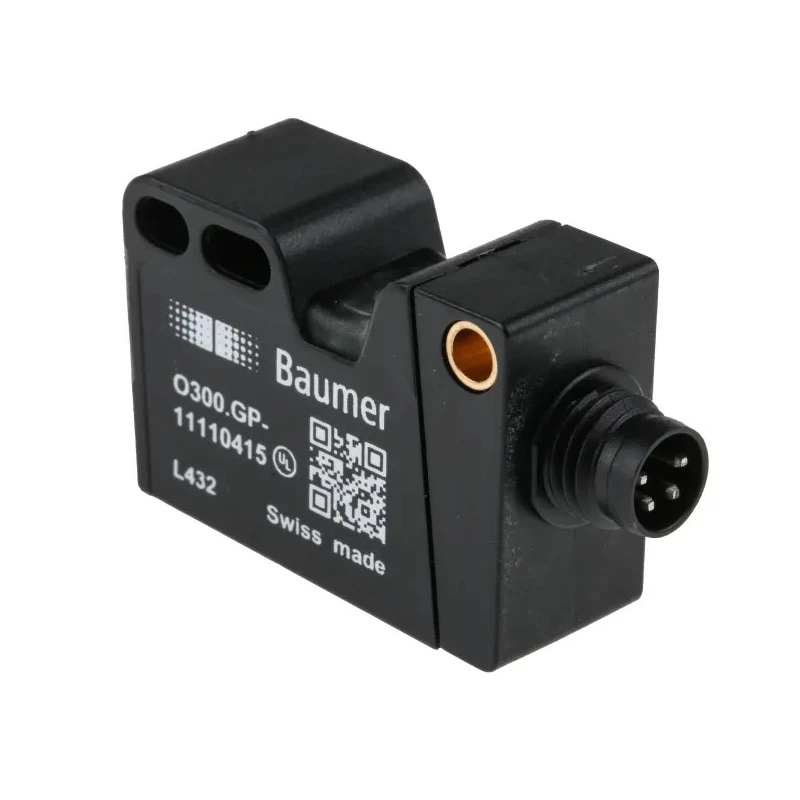 Baumer Diffuse Photoelectric Sensor Block Sensor 30 mm to 200 mm Push Pull Output IP67 O300.GP-GW1B.72N