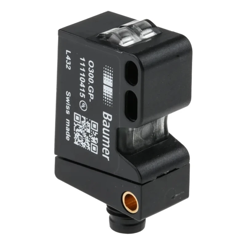 Baumer Diffuse Photoelectric Sensor Block Sensor 30 mm to 200 mm Push Pull Output IP67 O300.GP-GW1B.72N