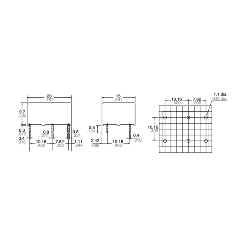 Panasonic PCB Power Relay 5V DC Coil 8A Switching Current DPST DK2A-5V