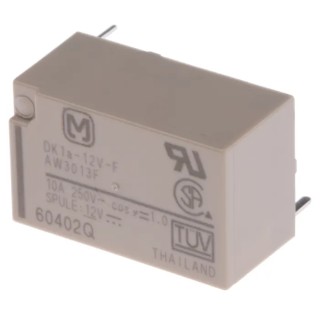 Panasonic PCB Power Relay 12V DC Coil, 10A Switching Current, SPST Contact Configuration DK1A-12V-F