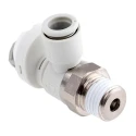 SMC AS-FS Series Elbow Type Speed Controller Threaded R Tube, 1 Mpa Max Pressure, -5°C to 60°C AS2201FS-02-08S