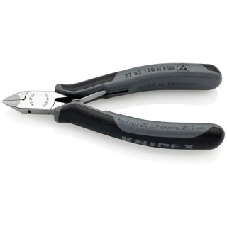 Knipex Small Bevel ESD Safe Side Cutter Carbide Cutting Edges 120mm 77 32 120 H ESD