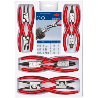 Knipex 8-Piece High-Quality Circlip Plier Set with Chrome Vanadium Steel Construction 00 20 04 V01