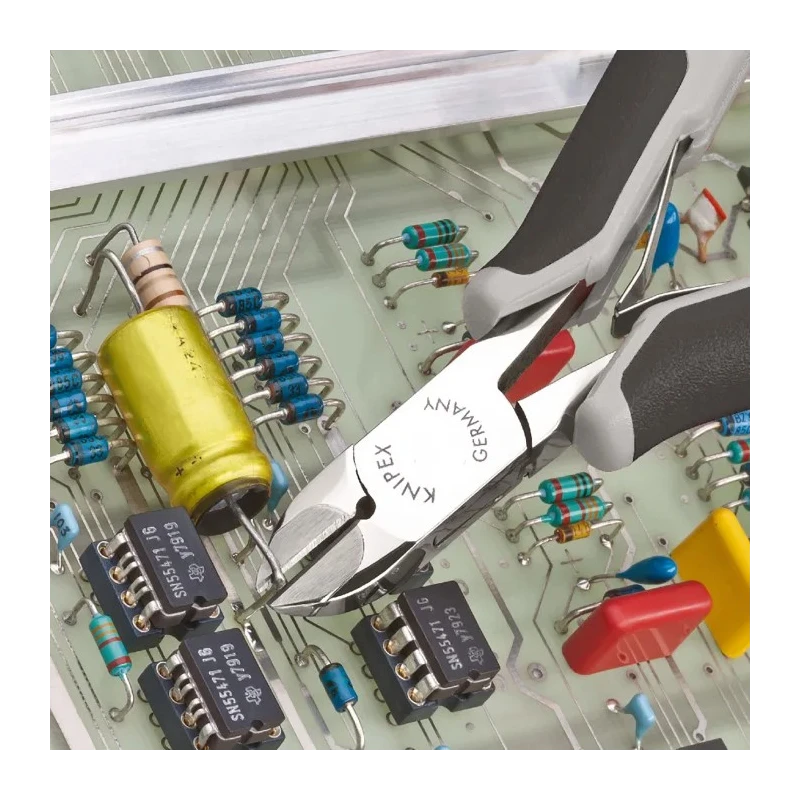 Knipex Electronic Cutting Pliers with Carbide Cutting Edges 120mm, ESD Safe Side Cutter 77 02 120 H ESD