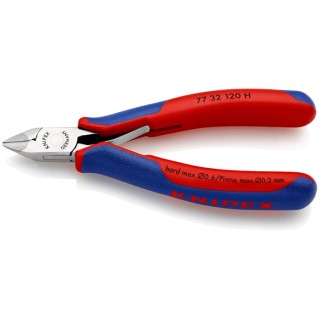 Knipex Small Bevel Side Cutter Diagonal Cutter Steel Jaw Bi-Metal Handle 120mm 77 32 120 H