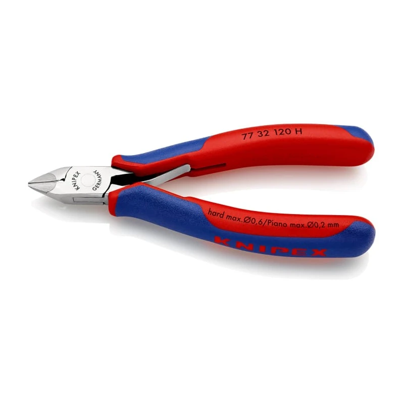 Knipex Small Bevel Side Cutter Diagonal Cutter Steel Jaw Bi-Metal Handle 120mm 77 32 120 H