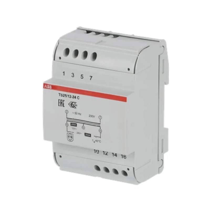 ABB 25 W Bell Transformer 230 V Primary, 24 V Secondary, DIN Rail Mount 2CSM251043R0811 TS 25/12-24 C