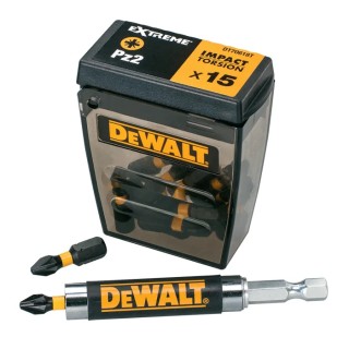 DeWALT Screwdriver Bit Set PZ2 Tip 14.5 cm Overall Length 16-Piece DT70618T-QZ