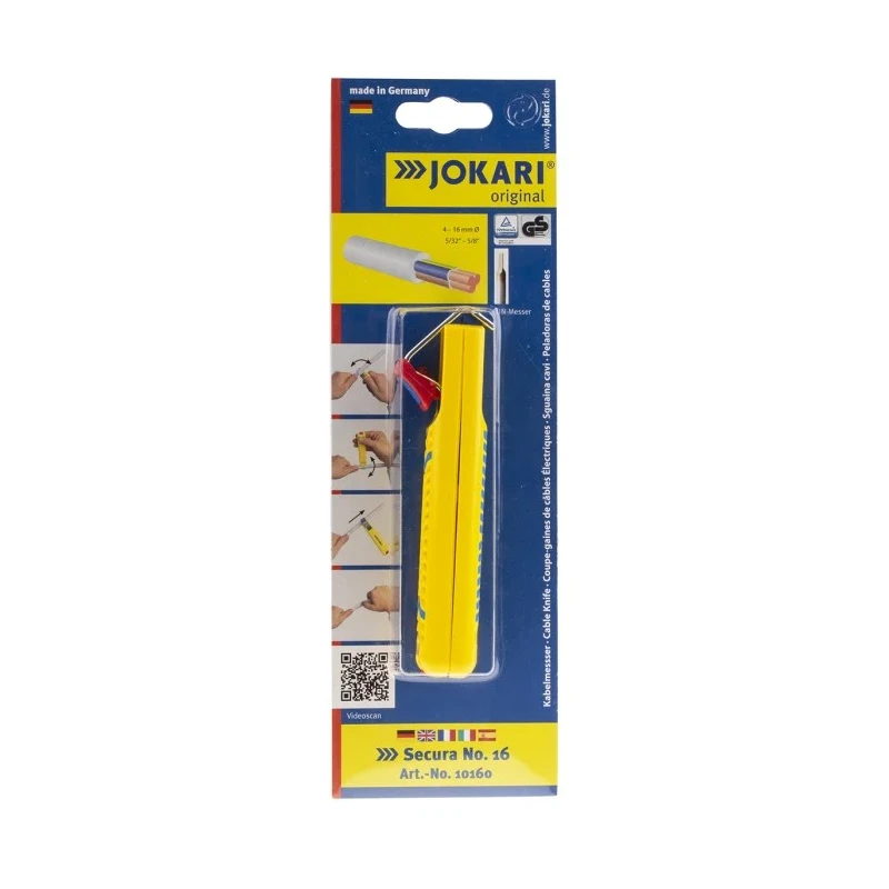 Jokari Multi-Core Wire Stripper with Titanium Nitride Coated Blades, 4 to 16 mm Stripping Range, 16mm Overall Length 10160