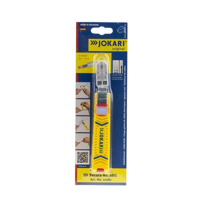 Jokari Multi-Core Wire Stripper, Stripping Range 8 to 28 mm, Overall Length 28mm, Titanium Nitride Coated 10281