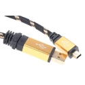 Roline USB Cable Male USB Type A to Male Mini USB Type B, USB 2.0, 800 mm Length, Black and Gold 11.02.8821-10