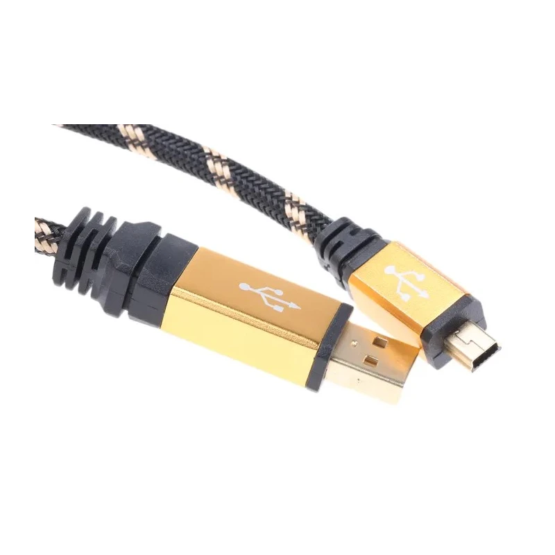 Roline USB Cable Male USB Type A to Male Mini USB Type B, USB 2.0, 800 mm Length, Black and Gold 11.02.8821-10