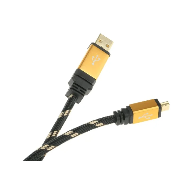 Roline USB Cable Male USB Type A to Male USB 2.0 Mini USB Type B Black Gold Jacket 1.8m 11.02.8822-10