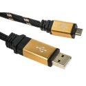 Roline USB Cable Male USB Type A to Male Micro USB Type B 800mm USB 2.0 Gold Black 11.02.8825-10