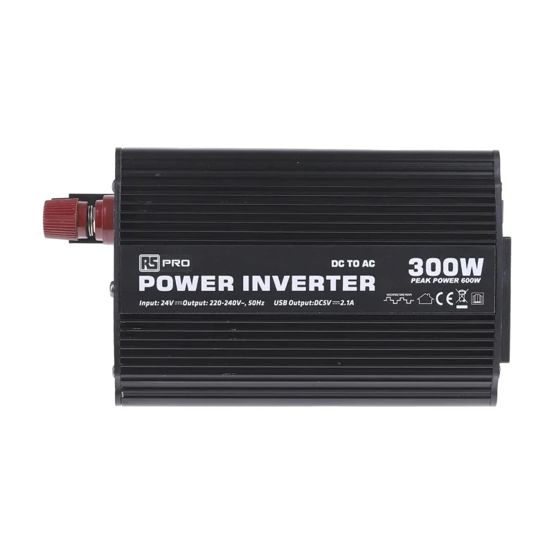 RS PRO 300 W Fixed Installation DC-AC Power Inverter 24V DC Input 230V AC Output Model 816-0028
