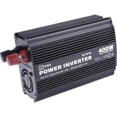 RS PRO 400 W Fixed Installation DC-AC Power Inverter 12V DC Input, 230V AC Output 816-0037