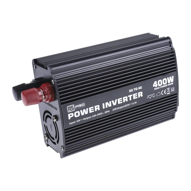 RS PRO 400 W Fixed Installation DC-AC Power Inverter 12V DC Input, 230V AC Output 816-0037