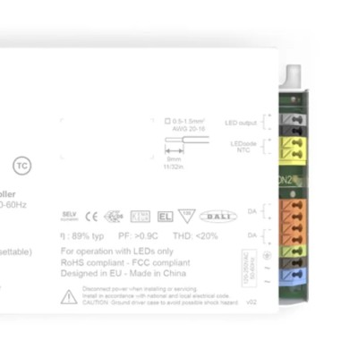 eldoLED 1 Output LED Driver, 2 V to 55 V, 50 W, 700 mA, DALI2 Dimming, EC0560S3