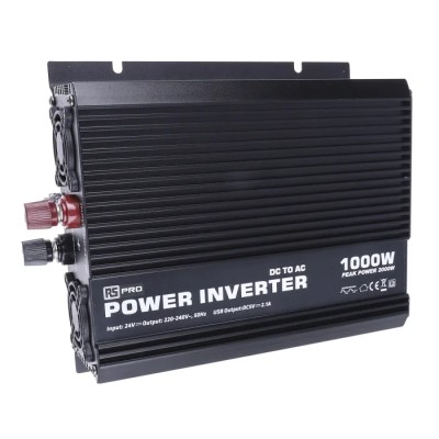 RS PRO 1kW Power Inverter 24V DC Input 230V AC Output Universal Connector Modified Sine Wave 816-0062