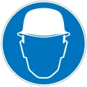Brady Polyethylene Terephthalate Mandatory Sign Head Protection Must Be Worn PIC 251-DIA 200-B7541 (BRANDED)