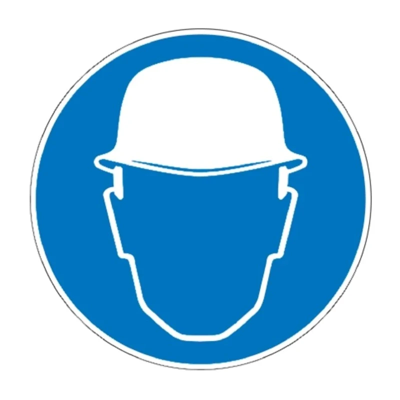 Brady Polyethylene Terephthalate Mandatory Sign Head Protection Must Be Worn PIC 251-DIA 200-B7541 (BRANDED)