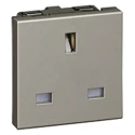 Legrand 13A Silver White 1 Gang Flush Mount Indoor Plug Socket Type G Arteor 5 726 11