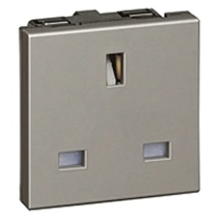 Legrand 13A Silver White 1 Gang Flush Mount Indoor Plug Socket Type G Arteor 5 726 11
