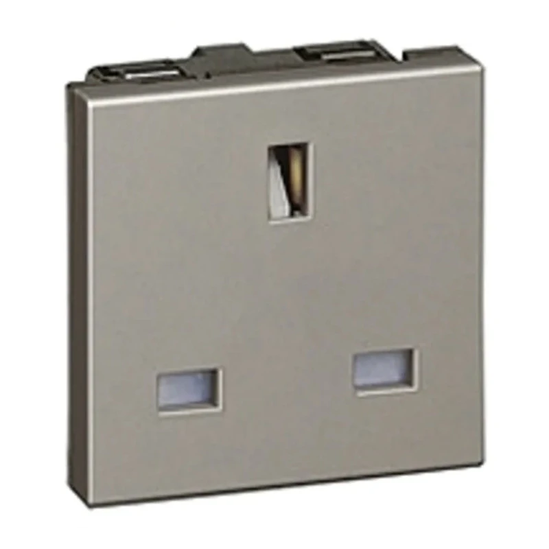 Legrand 13A Silver White 1 Gang Flush Mount Indoor Plug Socket Type G Arteor 5 726 11