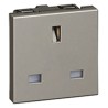 Legrand 13A Silver White 1 Gang Flush Mount Indoor Plug Socket Type G Arteor 5 726 11
