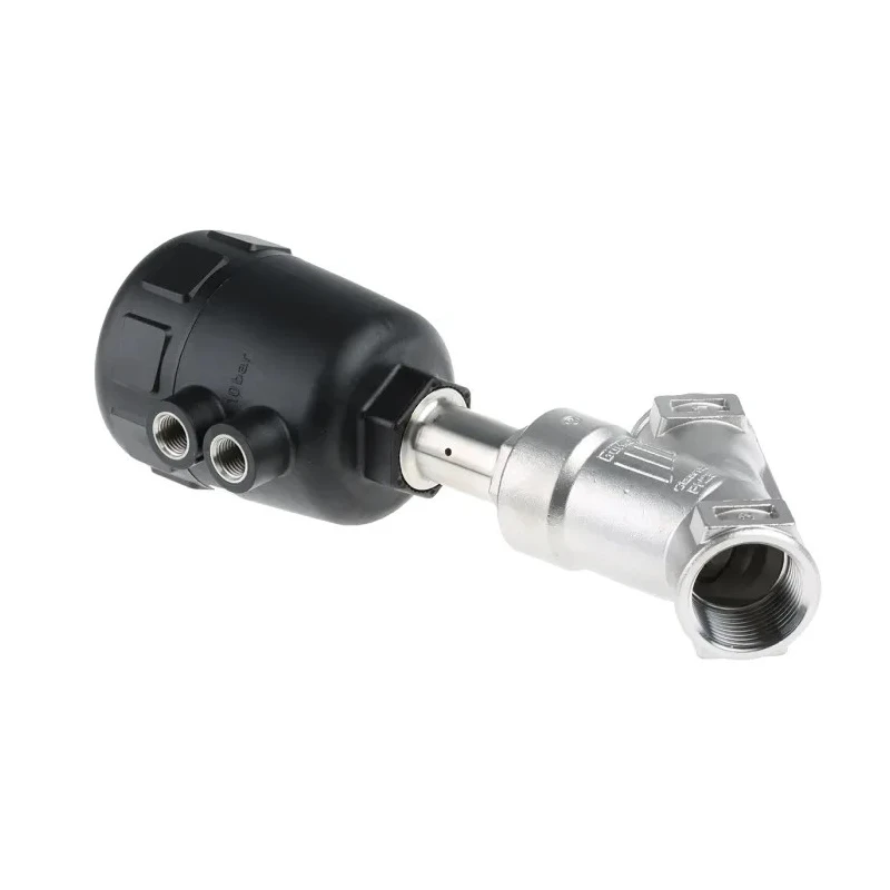 Burkert Angle Type Pneumatic Actuated Valve Stainless Steel 16 Bar 1 in 178857