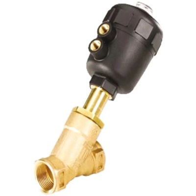 Burkert Angle Type Pneumatic Actuated Valve, Stainless Steel, 16 bar, 1/2 in Threaded Connections 183939