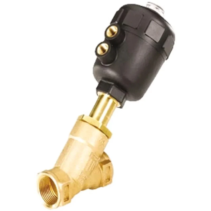Burkert Angle Type Pneumatic Actuated Valve, Stainless Steel, 16 bar, 1/2 in Threaded Connections 183939