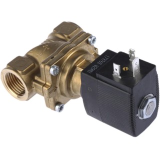Burkert Brass Body 2 Port 1/2 in Solenoid Valve, Normally Closed, 230V AC, 16 bar Max Pressure 221846