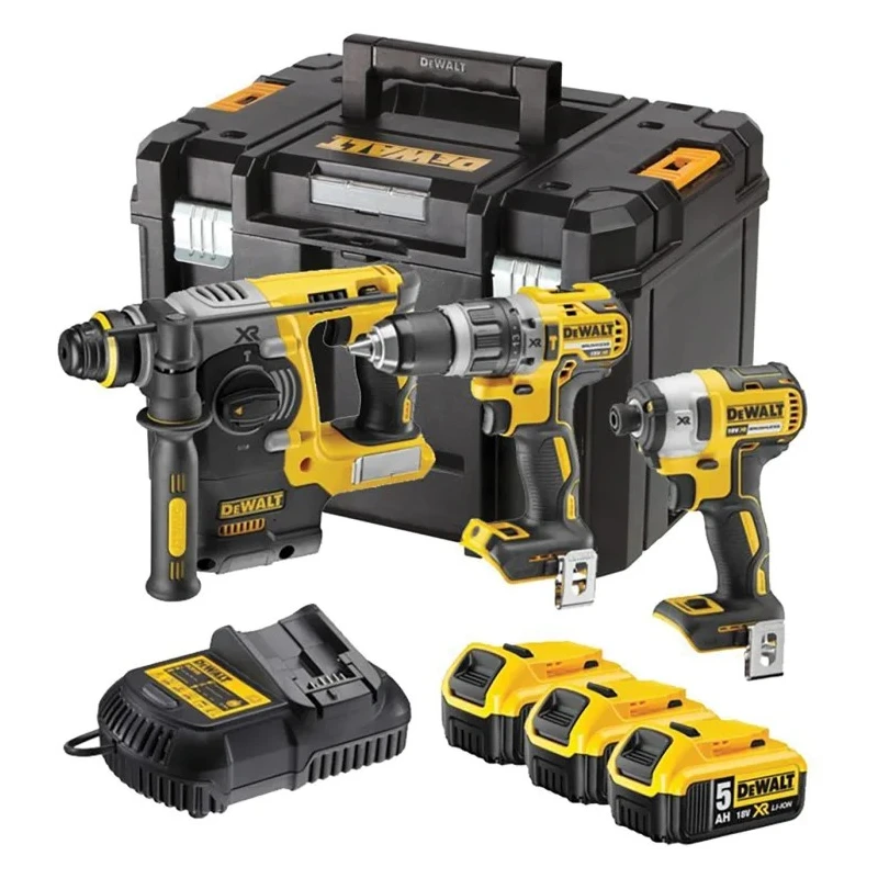 DeWALT 18V Cordless Power Tool Kit Brushless Motor 5Ah Battery Capacity 3 Batteries DCK368P3T-GB