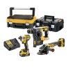 DeWALT 18V Cordless Power Tool Kit with Brushless Hammer Drill, Impact Driver, and Angle Grinder DCK305P2T-GB