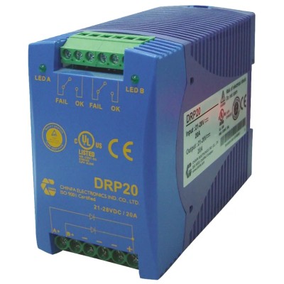Chinfa Redundancy Module DRP20 Suitable for 24V System Max 20A Plastic Case DRP Series