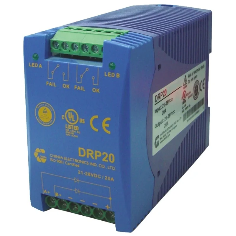 Chinfa Redundancy Module DRP20 Suitable for 24V System Max 20A Plastic Case DRP Series