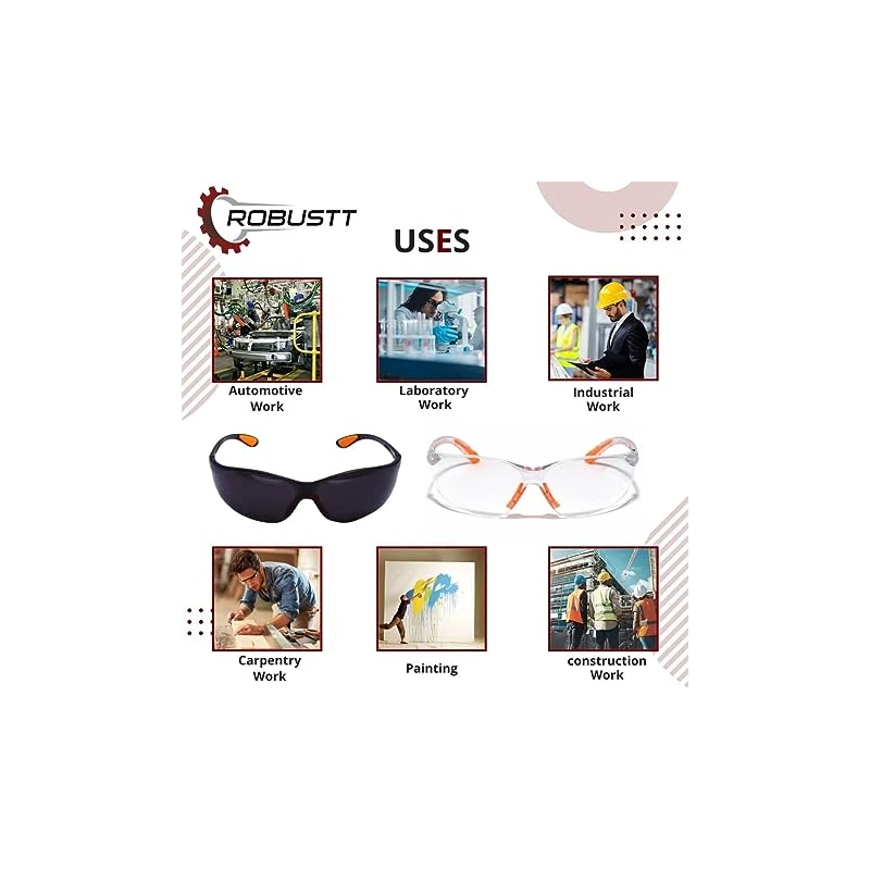  robustt-scratch-resistant-uv-protected-dust-protected-polycarbonate-unbreakable-transparent-safety-goggles-pack-of-10-58165-3