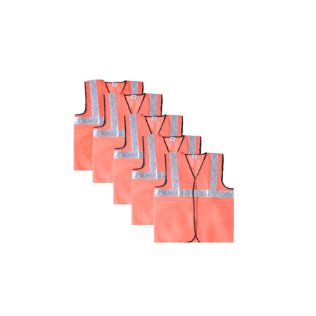 Buy Health Safe Polyester Orange Reflective Safety Jacket