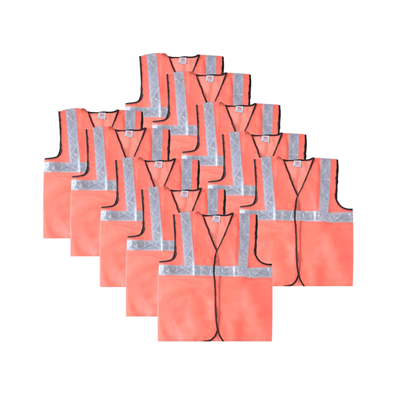 Buy Health Safe Polyester Orange Reflective Safety Jacket